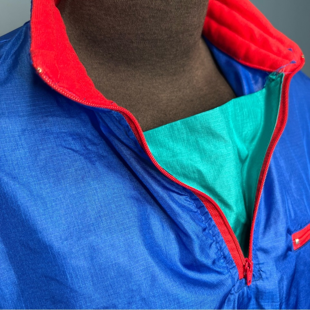 Vtg 90's Columbia Color Block Pullover Windbreaker Jacket Men's Size Medium Blue - Picture 8 of 10